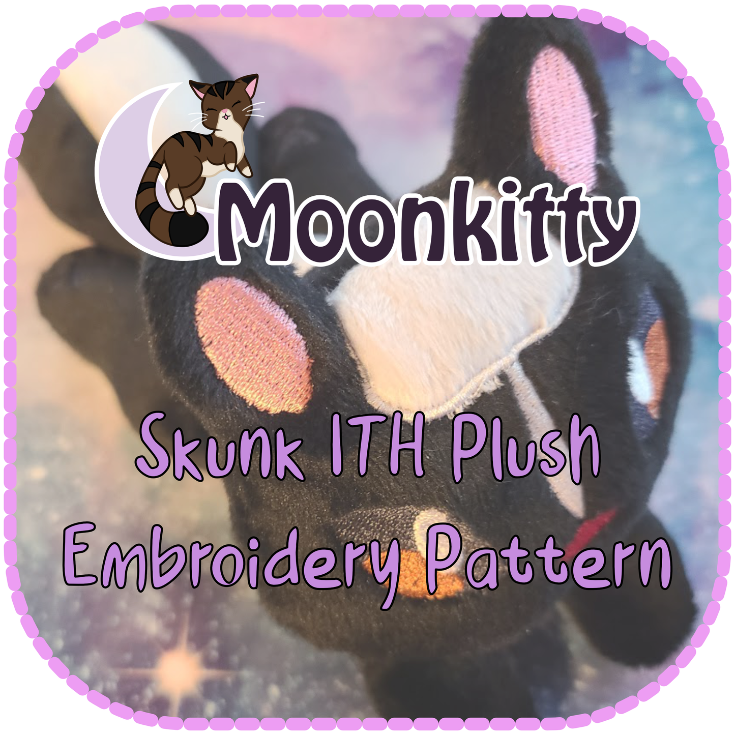 PATTERN - Skunk ITH Embroidery Plush 5x7" 6x10" 7x12"