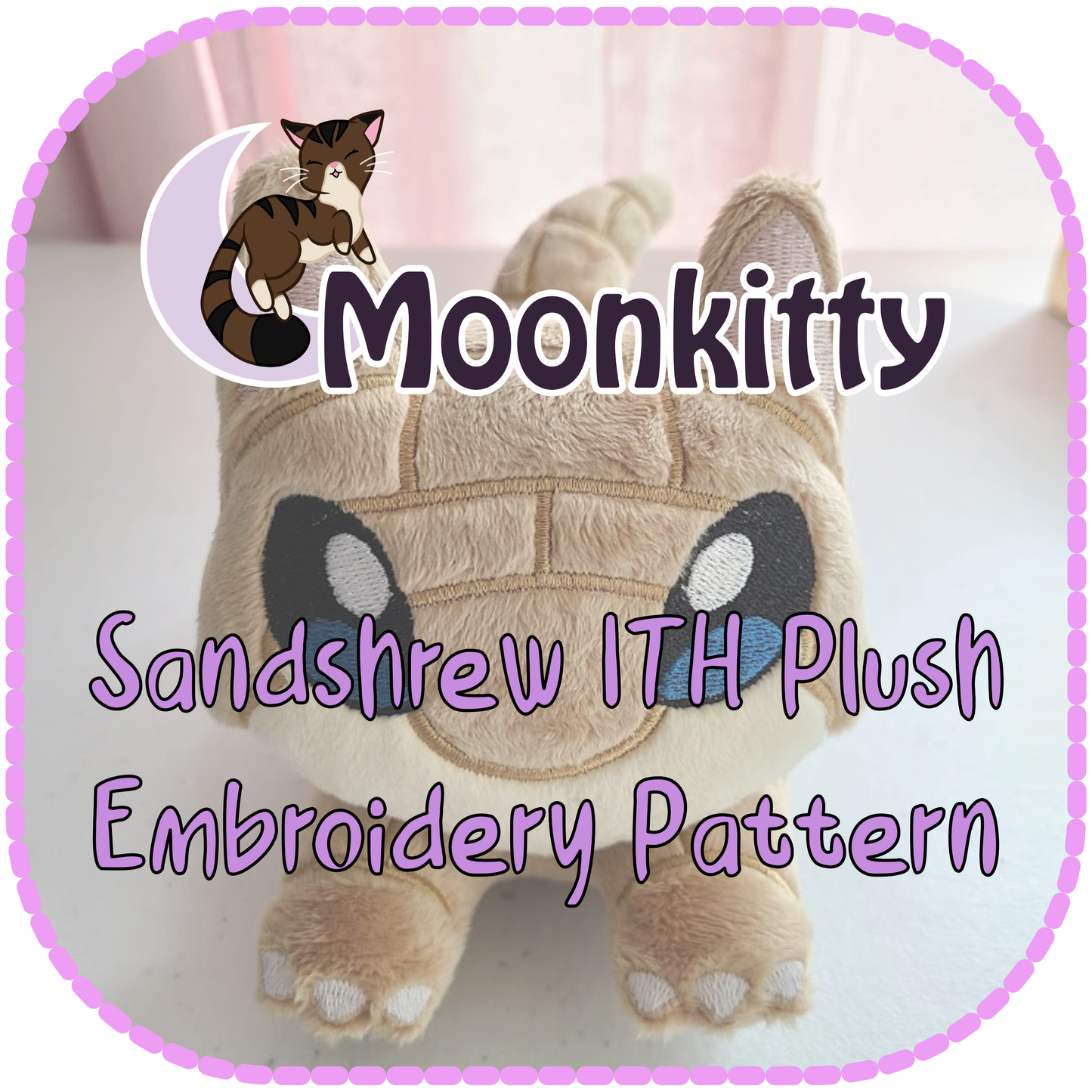 PATTERN - Sandshrew (Kanto & Alolan!) ITH Embroidery Plush 5x7" 6x9" 8x14"